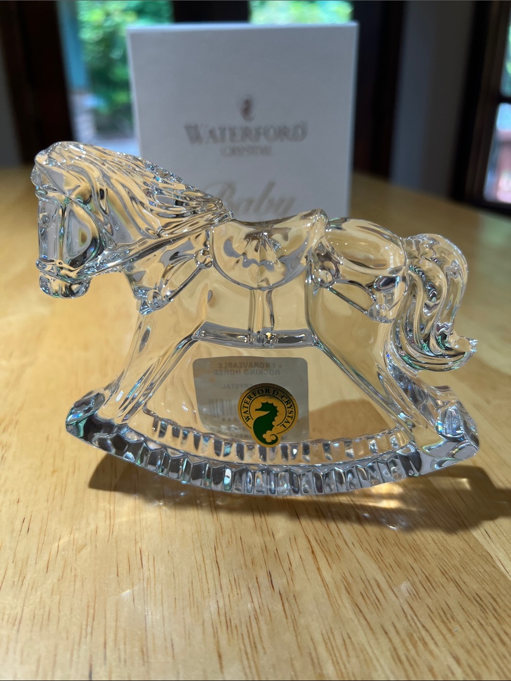 Waterford Baby Crystal Rocking Horse Figurine Engraveable •New•
